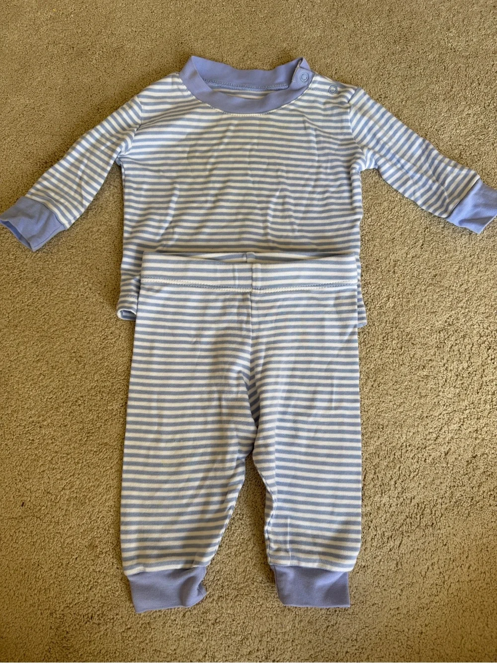 Striped Light Blue Kids Pajama Set - Cozy Long Sleeve Two-Piece